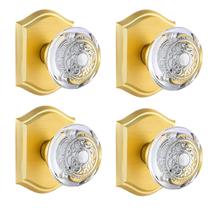 Maçanetas de porta fictícias CLCTK Crystal Glass Gold, pacote com 4
