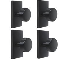 Maçanetas de porta fictícias HIEMEY, interior preto fosco, pacote com 4