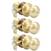 Maçanetas de porta goldenwarm Gold Interior Privacy Bedroom, pacote com 3