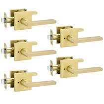 Maçanetas de porta goldenwarm Gold Zinc Alloy Brushed Gold (pacote com 5) Maçanetas de porta goldenwarm Gold Zinc Alloy Brushed Gold (pacote com 5)