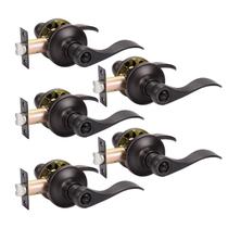 Maçanetas de porta KNOBWELL, interior de bronze polido a óleo, pacote com 5