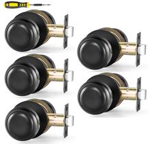 Maçanetas de porta Lanwandeng Passage Interior, pacote com 5 unidades em aço inoxidável