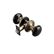 Maçanetas de porta NCL Black Porcelain, alavancas de porta redondas em latão