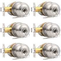 Maçanetas de porta Probrico Keyed Entry, interior exterior, pacote com 6