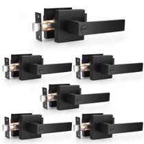 Maçanetas de porta Probrico Matte Black Heavy Duty Privacy, pacote com 6