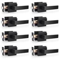 Maçanetas de porta Probrico Matte Black Passage Levers, pacote com 8 Maçanetas de porta Probrico Matte Black Passage Levers, pacote com 8