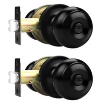 Maçanetas de porta Probrico Matte Black Privacy em aço inoxidável, pacote com 2 unidades