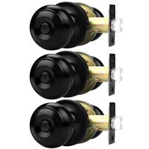 Maçanetas de porta Probrico Matte Black w/Lock Bathroom, pacote com 3 Maçanetas de porta Probrico Matte Black w/Lock Bathroom, pacote com 3