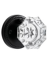 Maçanetas de porta SORWDUERM Crystal Privacy Glass Black, pacote com 2