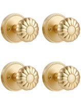 Maçanetas de porta SORWDUERM Gold Brushed Gold Passage, pacote com 4 Maçanetas de porta SORWDUERM Gold Brushed Gold Passage, pacote com 4
