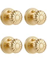 Maçanetas de porta SORWDUERM Gold Privacy, latão acetinado, pacote com 4 Maçanetas de porta SORWDUERM Gold Privacy, latão acetinado, pacote com 4