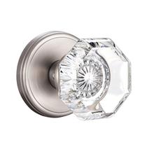 Maçanetas de vidro CLCTK Modern Satin Nickel com placa traseira