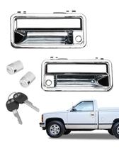 Maçanetas externas cromadas com fechadura, cilindros e chaves Chevy