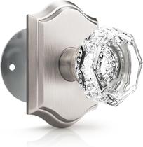 Maçanetas Orger Crystal Interior Half-Dummy, pacote com 2 unidades de níquel acetinado