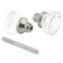 Maçanetas Prime-Line E 28315 Vidro canelado embutido em níquel acetinado Maçanetas Prime-Line E 28315 Vidro canelado embutido em níquel acetinado