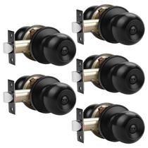 Maçanetas Probrico Black em aço inoxidável com fechadura, pacote com 5 Maçanetas Probrico Black em aço inoxidável com fechadura, pacote com 5