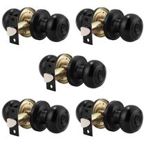 Maçanetas Probrico Black Interior, pacote com 5, com fechadura de privacidade