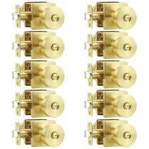 Maçanetas Probrico Bulk Privacy, pacote com 10 unidades, ouro escovado Maçanetas Probrico Bulk Privacy, pacote com 10 unidades, ouro escovado