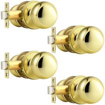 Maçanetas Probrico para armário, corredor, latão polido, pacote com 4 Maçanetas Probrico para armário, corredor, latão polido, pacote com 4