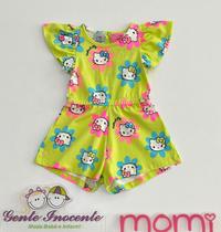 Macaquinho 1/16 momi hello kitty flores Macaquinho 1/16 momi hello kitty flores