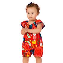 Macaquinho Bebê Feminino Meu Jardim Vermelho Precoce