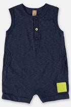 Macaquinho bebê manga curta azul escuro