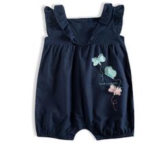 Macaquinho bebê Marinho Com Borboleta em tule e babado