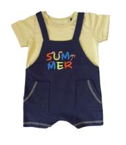 Macaquinho Bebê Masculino com Bordado e Bolsos Rei Rex Macaquinho Bebê Masculino com Bordado e Bolsos Rei Rex