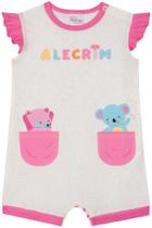 Macaquinho Bebê Menina Alecrim Bichinhos Rosa Kukiê Macaquinho Bebê Menina Alecrim Bichinhos Rosa Kukiê