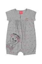 Macaquinho Bebê Menina Cinza Urso