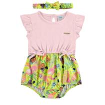 Macaquinho bebê Menina Flamingos Rosa Macaquinho bebê Menina Flamingos Rosa