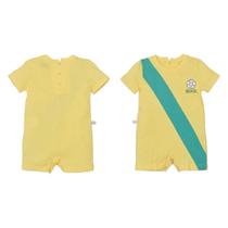 Macaquinho Bebê Menino Brasil Amarelo Copa Suedine Upi Uli - Macaquinho Bebê Menino Brasil Amarelo Copa Suedine Upi Uli -