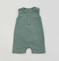 Macaquinho Bebê Menino Grow Up Algodão Verde Sem Manga Botões Verão Passeio Macaquinho Bebê Menino Grow Up Algodão Verde Sem Manga Botões Verão Passeio
