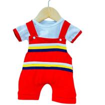 Macaquinho bebê tipo jardineira infantil masculino mais camisa Macaquinho bebê tipo jardineira infantil masculino mais camisa