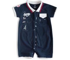 Macaquinho Bebê Trip Marinho com gola