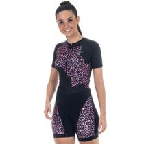 Macaquinho bike ciclismo elite feminino preto proteção uv plus 129074