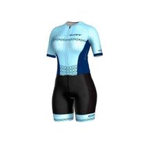 Macaquinho ciclismo feminino ERT Elite Celeste forro em gel