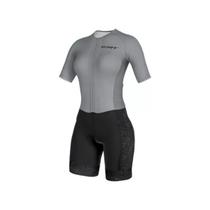 Macaquinho ciclismo feminino ERT Elite Grafite forro em gel Macaquinho ciclismo feminino ERT Elite Grafite forro em gel