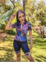 Macaquinho Ciclismo Top e Tiara Feminino (Vários Modelos) Manga Curta Forro em ESPUMA