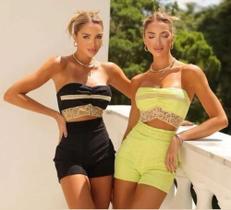 Macaquinho Colorido Renda Macacão Jardineira