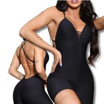 Macaquinho Curto Feminino Fitness Academia Bojo Removível Macaquinho Curto Feminino Fitness Academia Bojo Removível