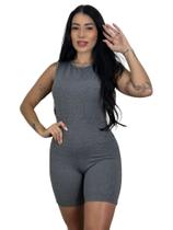 macaquinho curto liso macacão suplex academia TB moda fitness