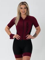 Macaquinho De Ciclismo Feminino Bordô Savancini Fun (1470)