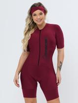 Macaquinho De Ciclismo Feminino - Forro GEL - Bordô Moving Savancini (7470)