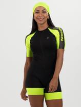 Macaquinho De Ciclismo Feminino - Forro GEL - Impulse Amarelo Black Savancini (5471)