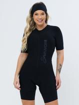 Macaquinho De Ciclismo Feminino - Forro GEL - Preto Moving Savancini (7470)