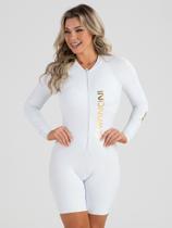 Macaquinho De Ciclismo Feminino Manga Longa Branco Golden Savancini (2460) Macaquinho De Ciclismo Feminino Manga Longa Branco Golden Savancini (2460)