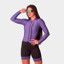 Macaquinho de Ciclismo Feminino Way Air PRO Manga Longa Lilás Escuro Forro Gel Protecão Uv Zíper Cicloturismo Speed Mtb Macaquinho de Ciclismo Feminino Way Air PRO Manga Longa Lilás Escuro Forro Gel Protecão Uv Zíper Cicloturismo Speed Mtb