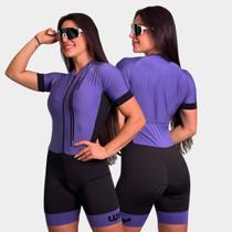 Macaquinho de Ciclismo Way Air Pro Lilás Escuro Manga Curta Forro Gel Proteção Uv Respirável Ziper Pedal Bike Cicloturismo Macaquinho de Ciclismo Way Air Pro Lilás Escuro Manga Curta Forro Gel Proteção Uv Respirável Ziper Pedal Bike Cicloturismo