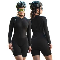 Macaquinho de Ciclismo Way Fresh Manga Longa Forro Gel Proteção Uv Mtb Cicloturismo Speed